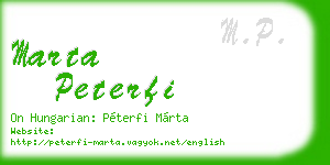 marta peterfi business card
